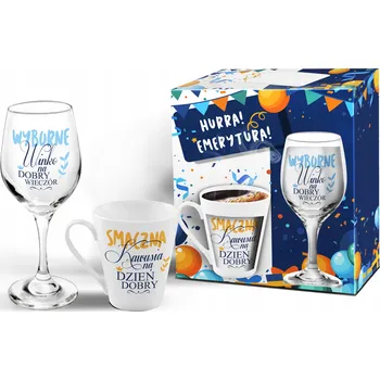 Sklenice Sada pro Důchodkyni - Hurá! Důchod/ Sklenička + Hrneček