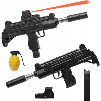 PISTOLE NA PLASTOVÉ KULIČKY PUŠKA S LASEREM REPLIKA TLUMIČ ČERNÁ