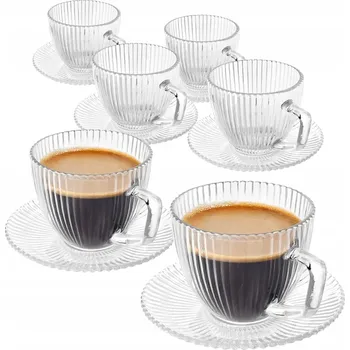 Sada 6 šálků s podšálky 250 ml na kávu Altom Design Selena