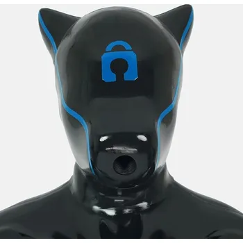Furrjoi Silicone Patterned Ido Dog Drone Lock Blue Regular, silikonová psí maska s otvorem na ústech