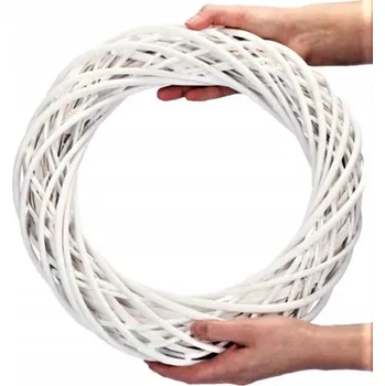 Věnec Věnec z proutí kruh proutěný Ratan bílý 30 cm