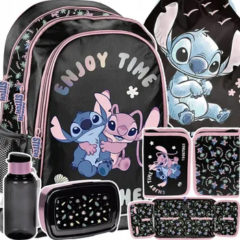 Školní batoh vícekomorový Lilo a Stitch Paso černý, růžový, vícebarevný 1 l