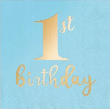Papírový ubrousek Papírové ubrousky modré oslava 1. narozenin / První narozeniny