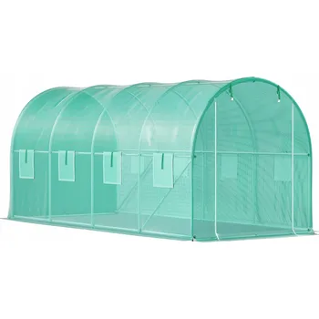 Skleník Zahradní Skleník 4,5 x 2 x 2 m Fólie Zesílená Konstrukce