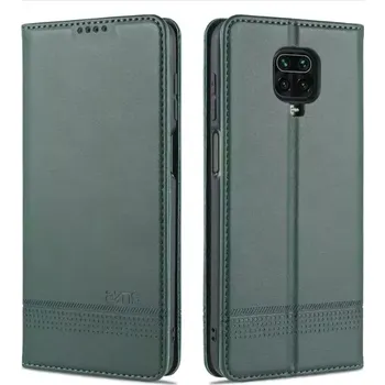 Pouzdro na mobilní telefon TT-TopTechnology Kožené pouzdro Xiaomi Redmi Note 9 Pro, Xiaomi Redmi Note 9s, green, zelené, model knížka, řada AZNS