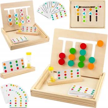 Dřevěná hračka DŘEVĚNÁ TŘÍDIČKA LOGICKÁ HRAČKA PRO ROZVOJ MOTORIKY UČENÍ TVARŮ A BAREV