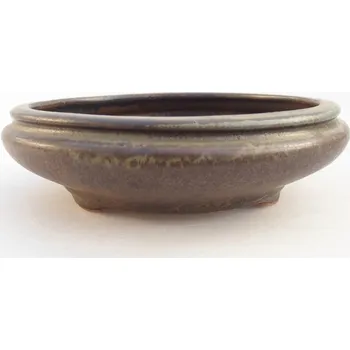 Květináč Keramická bonsai miska 16 x 16 x 5 cm hnědá