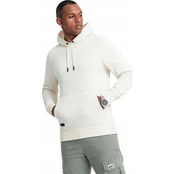 Pánská mikina Pánská mikina bavlněná s kapucí BASIC krémová V5 OM-SSBN-0161 S