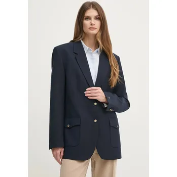 Dámské sako Blazer s příměsí vlny Tommy Hilfiger WW0WW43786 námořnická modř 59X, vel. 40