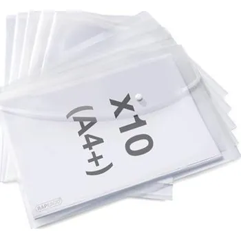 Spisové desky s drukem "Eco", transparentní, A4+, PP, 10 ks/balení, RAPESCO 1816