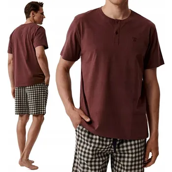 Pánské pyžamo ATLANTIC NMP-397 Pánské pyžamo bavlněné, set tričko + kraťasy - M