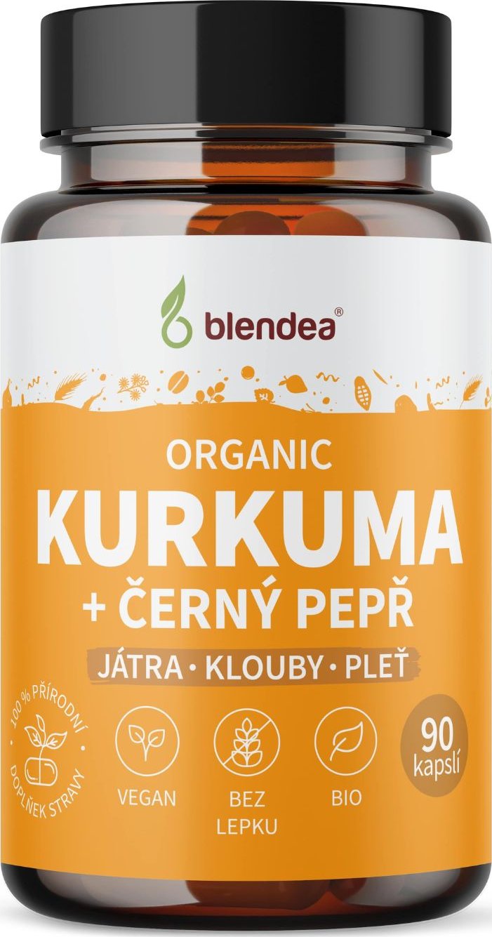 Blendea Kurkuma a Piperin BIO Organic 90 kapslí