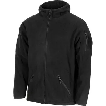 Pánská móda MFH Mikina FLEECE na zip s kapucí TACTICAL ČERNÁ M ČERNÁ - BLACK