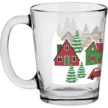 Skleněný hrnek CERVE Nadia 310ml SNOW VILLAGE