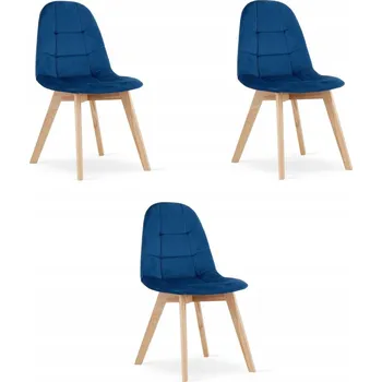 Židle Oskar modrý velur 3 ks