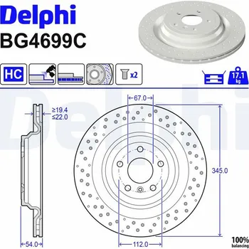 Brzdový kotouč Brzdový kotouč DELPHI BG4699C