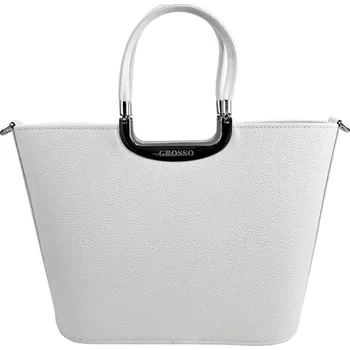 GROSSO Bílá elegantní kabelka do ruky S7 s bublinkovou strukturou