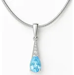 Stříbrný přívěsek se světle modrým topazem Tapia