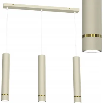 Závěsné svítidlo trubice trubka 3x GU10 závěs na liště rampouch béžová zlatá