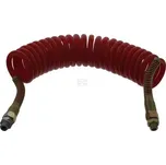 9 x 12 - 3.5 m spirálová červená PU hadice s koncovkami M16x15 (takový okruh)