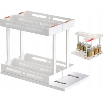 ORGANIZÉR NA KOŘENÍ DO KUCHYNĚ LEDNIČKY VYSOKÝ OTOČNÝ DVOUPATROVÝ