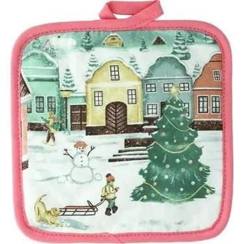 Kuchyňské náčiní Toro Vánoční podložka pod hrnec 17 x 17 cm vesnička