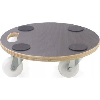 Plošinový vozík KULATÁ PŘEPRAVNÍ PLOŠINA S KOLEČKY PRO PŘEVOZ NÁBYTKU A BALÍKŮ, PROTISKLUZOVÁ, NOSNOST 200 KG