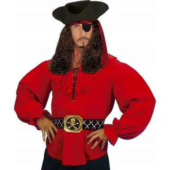 Karnevalový kostým KOSTÝM PIRÁTSKÁ KOŠILE STŘEDOVĚKÁ ČERVENÁ M/L