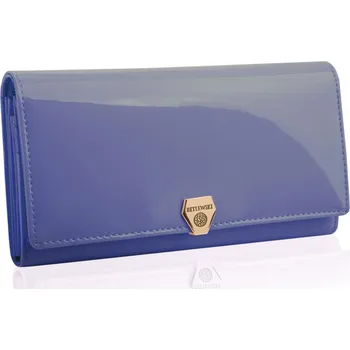Peněženka Betlewski Dámská peněženka velká lakovaná z pravé kůže elegantní fialová