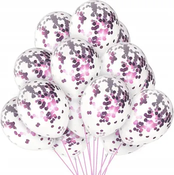 Balónek 50x BALÓN BALÓNKY S KONFIETKAMI 25CM NAROZENINOVÁ PÁRTY SVATBA BAL 50