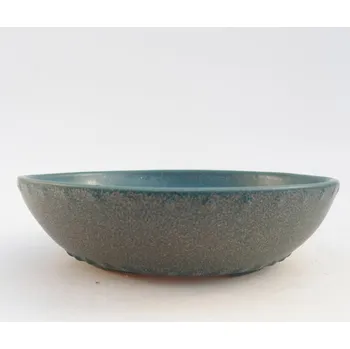 Květináč Keramická bonsai miska 17,5 x 17,5 x 5 cm modrá