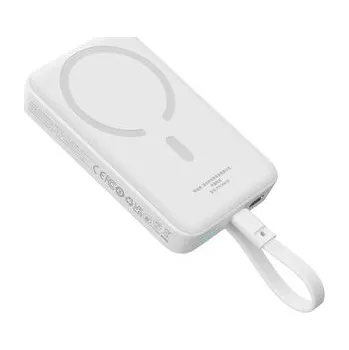 Powerbanka Powerbank Baseus Magnetic Mini MagSafe 10000mAh 30W z wbudowanym kablem USB-C - biały + kabel Baseus Simple Series USB-C - USB-C 60W 0.3m