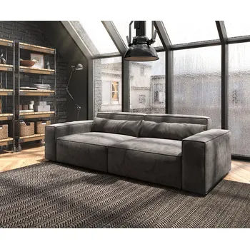 Pohovka DELIFE Pohovka XL Sirpio 230x95 cm mikrovlákno khaki hnědá