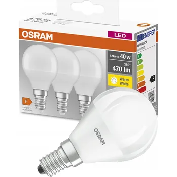 Žárovka LED žárovky Osram E14 5W 470lm teplá bílá 3 ks