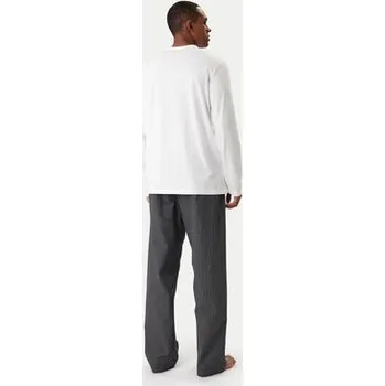 Dámské noční prádlo Calvin Klein Pyžamo Ls Tee LV00NM2953 Bílá Regular Fit L