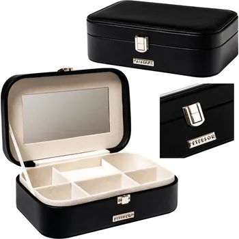 Šperkovnice Elegantní krabička na šperky a hodinky se zapínáním Barva: Černá