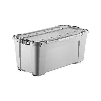 Úložný box Tontarelli Úložný box 4UP s víkem a kolečky 80 l krémovo-šedý