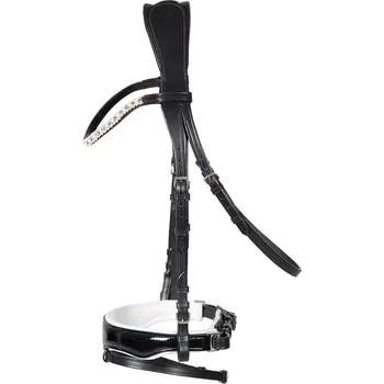 Uzdečka Elegance Pfiff Černá s bílým polstrováním Barva: černá, Velikost: COB