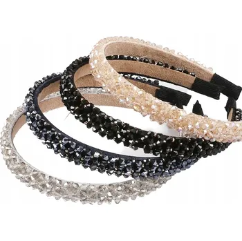 Čelenka Dívčí čelenka do vlasů s krystalky, černá