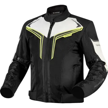 Moto bunda TEXTILNÍ BUNDA OZONE FLOW ČERNÁ/ŠEDÁ/FLUO ŽLUTÁ S