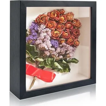 Rám na obraz DODUOS 22,5*22,5 3D rám obrazu pro výplň, černý rám obrazu hluboký pro výplň, rám objektu s