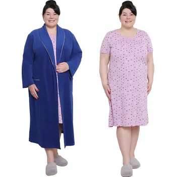 Dámská noční košile Lila košile noční s puntíky 50