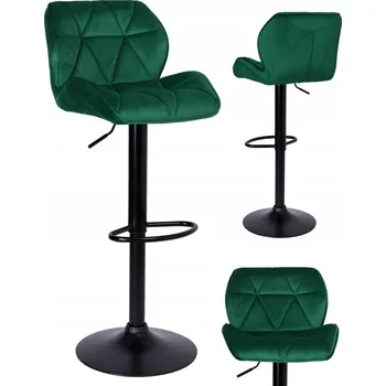 Barová židle Barová Židle odstíny zelené 80 cm tkanina
