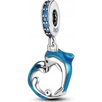 Přívěsek Přívěsek STŘÍBRO 925 Charms Korálek Delfín Moře Štěstí