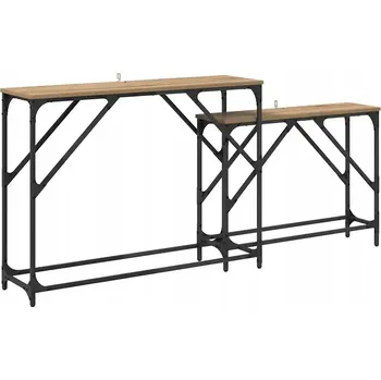 Konferenční stolek Konzole 2 ks Dub řemeslný 100 x 28 x 75 cm