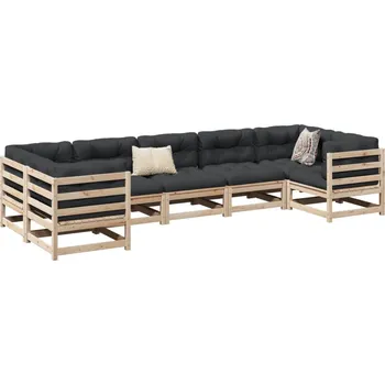 Zahradní sestava zahrada-XL 7dílná zahradní sedací souprava masivní borové dřevo 3299614