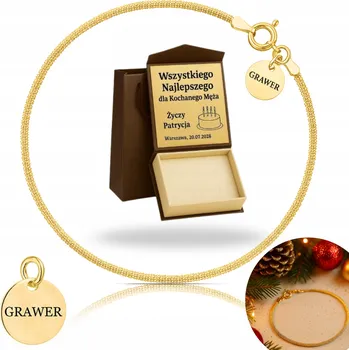 Náramek Zlatý dámský náramek s diamantovým brusem ELEGANTNÍ RYZOST 925 / 585+ GRAVÍROVÁNÍ DÁREK