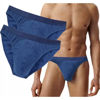 Slipy 2x pánské prémiové slipy ATLANTIC prodyšné 2-PACK MP-1188 L denim