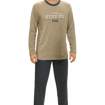 Pánské pyžamo BAVLNĚNÉ PÁNSKÉ PYŽAMO DLOUHÝ RUKÁV XXL MAX