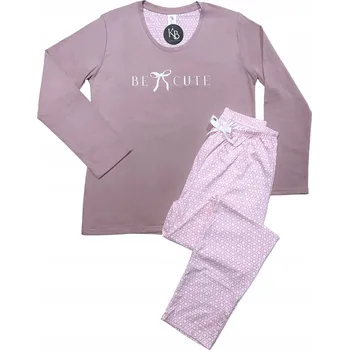 Dámské pyžamo Dámské pyžamo Bavlna Dlouhý rukáv Teplé na zimu Dárek k Vánocům Růžové L